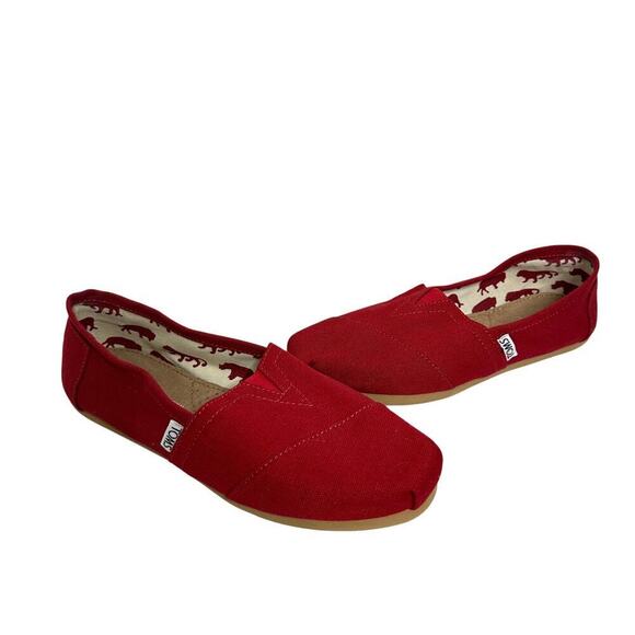 TOMS Red Women Size 6 Comfy Everyday Alabama RTR DST USC Slip on Canvas Shoe - Picture 1 of 10